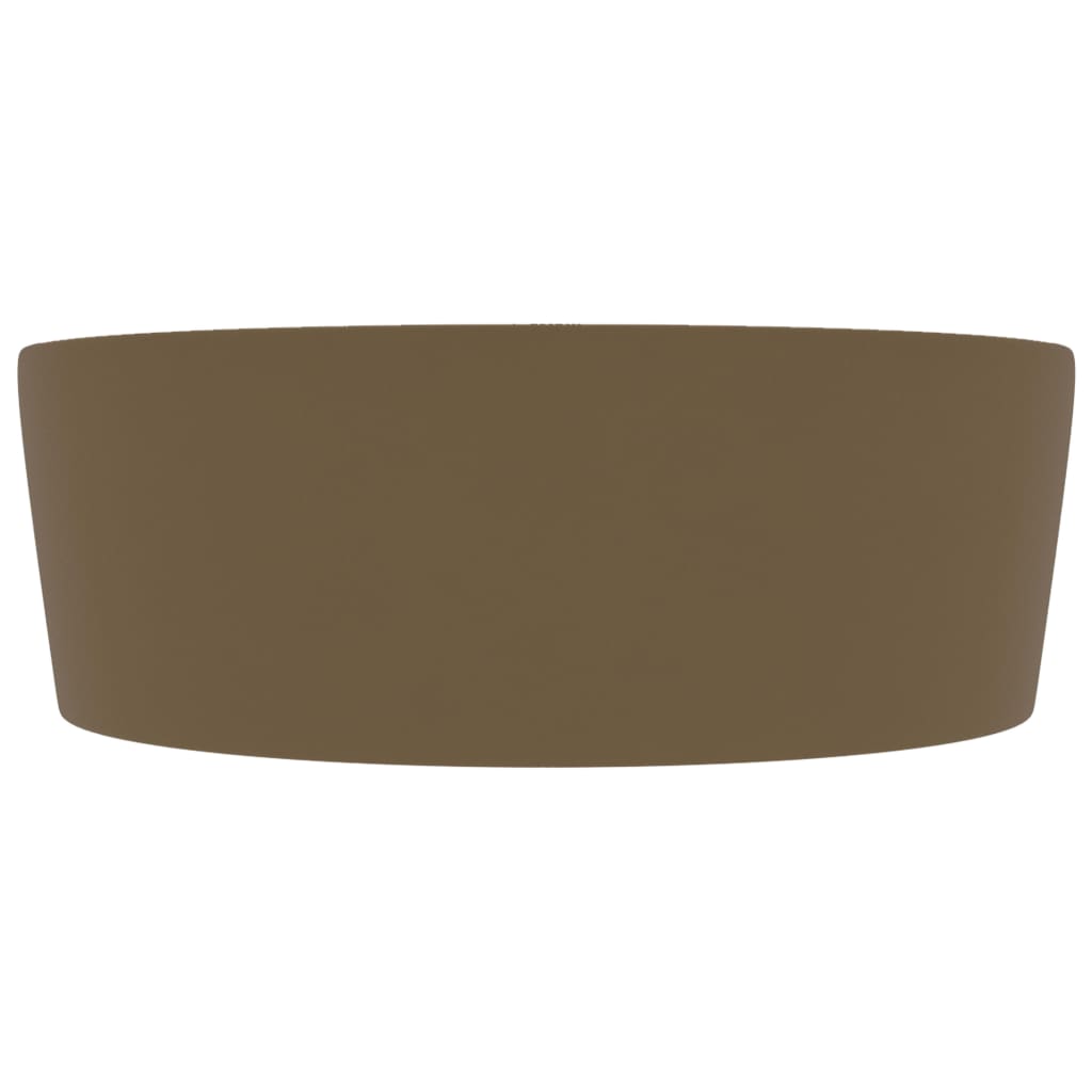 Luxury sink with overflow, matte cream, 36 x 13 cm, ceramic