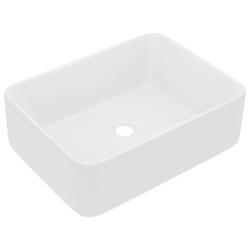 Luxury bathroom sink, matt white, 41x30x12 cm, ceramic