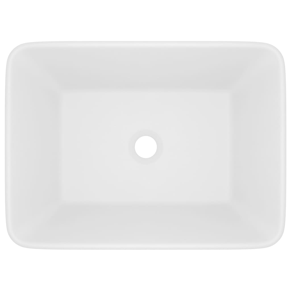 Luxury bathroom sink, matt white, 41x30x12 cm, ceramic