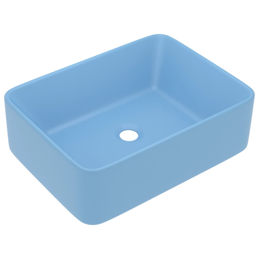 Luxury bathroom sink light blue matte 41x30x12 cm ceramic