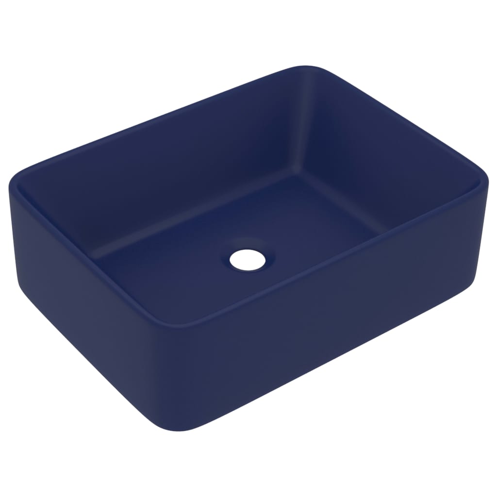 Luxury bathroom sink, dark blue matt, 41x30x12 cm, ceramic