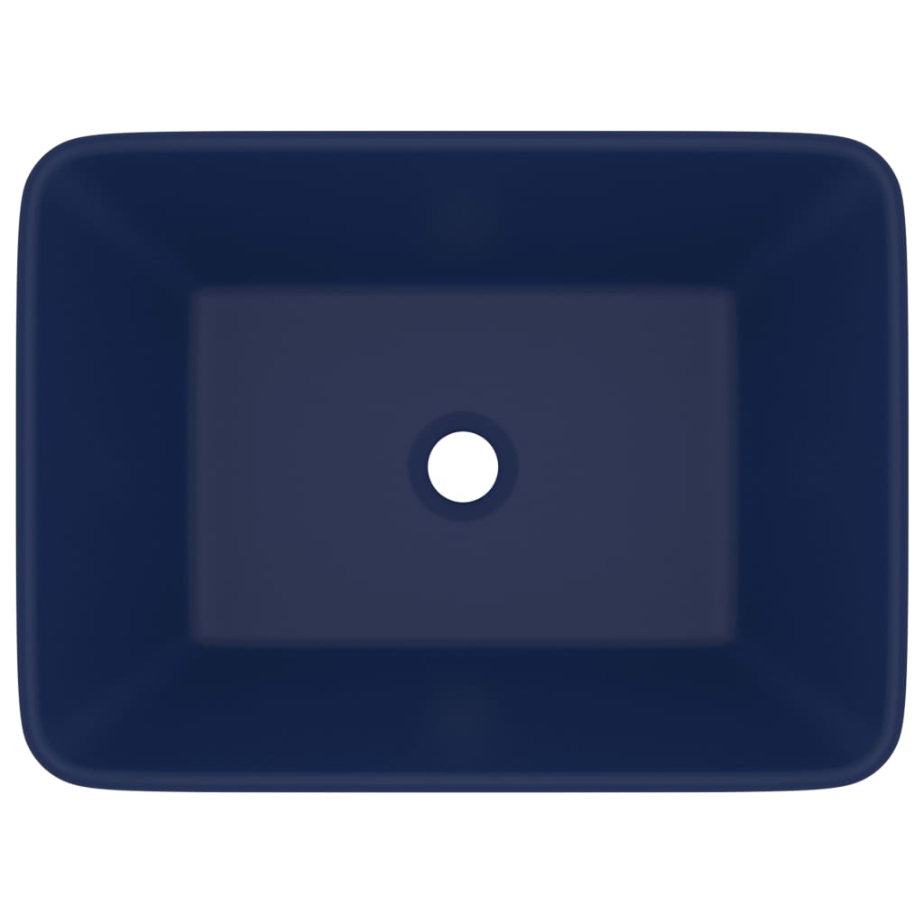 Luxury bathroom sink, dark blue matt, 41x30x12 cm, ceramic