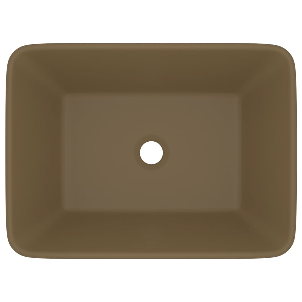 Luxury bathroom sink, matte cream, 41x30x12 cm, ceramic