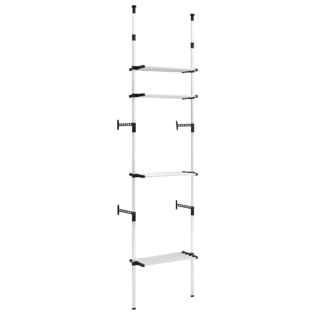 Telescopic wardrobe system with shelves, aluminum