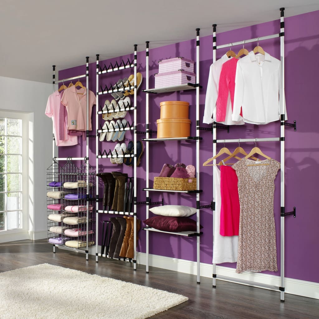 Telescopic wardrobe system, with rods, aluminum