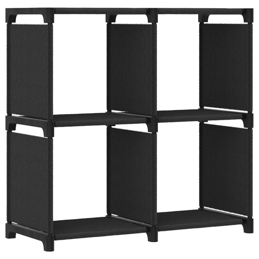 Display shelf, 4 cubes, black, 69x30x72.5 cm, textile material