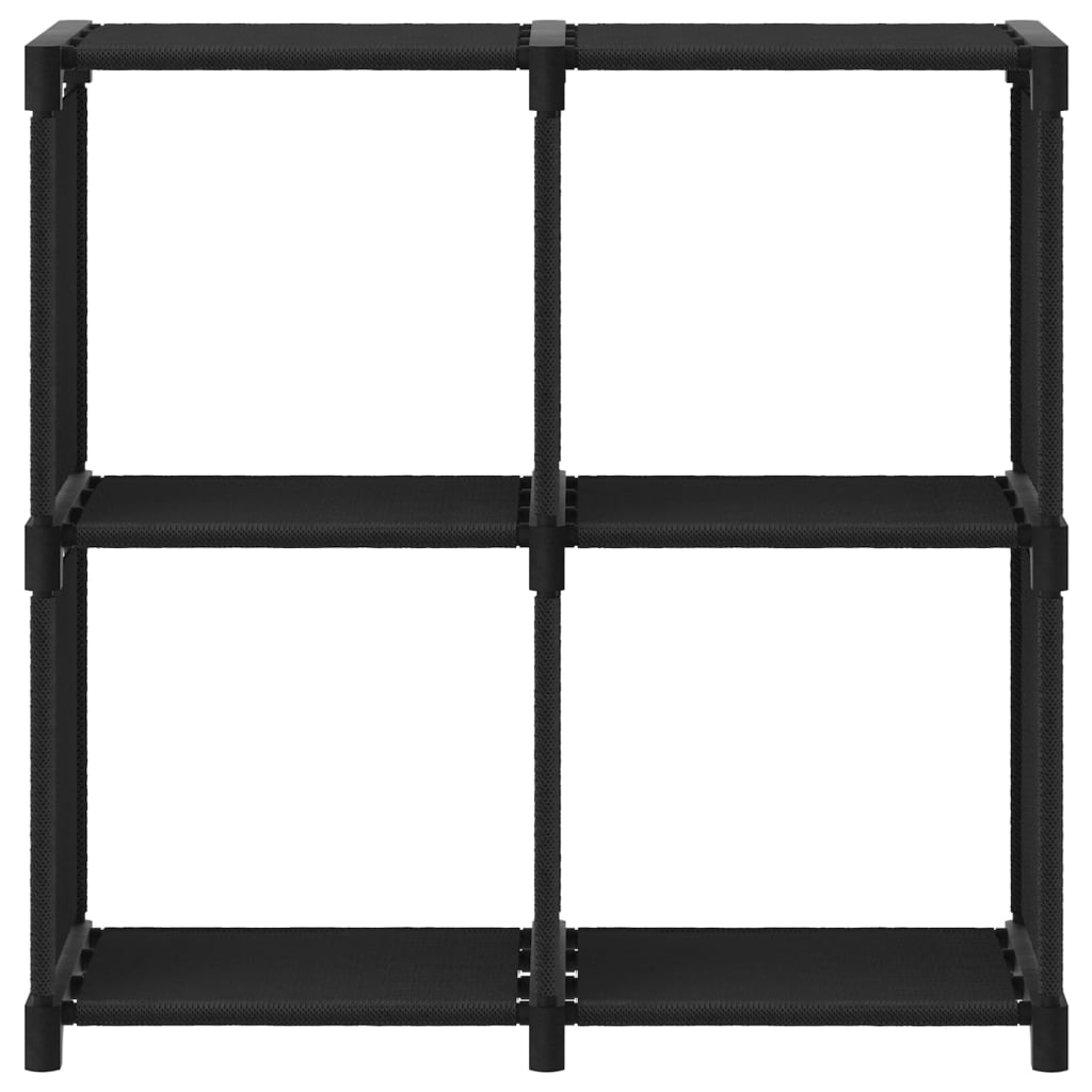 Display shelf, 4 cubes, black, 69x30x72.5 cm, textile material