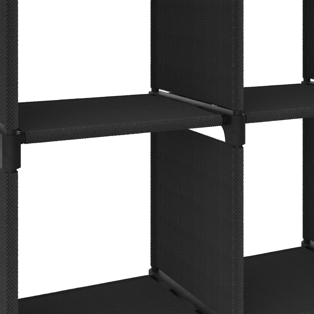 Display shelf, 4 cubes, black, 69x30x72.5 cm, textile material