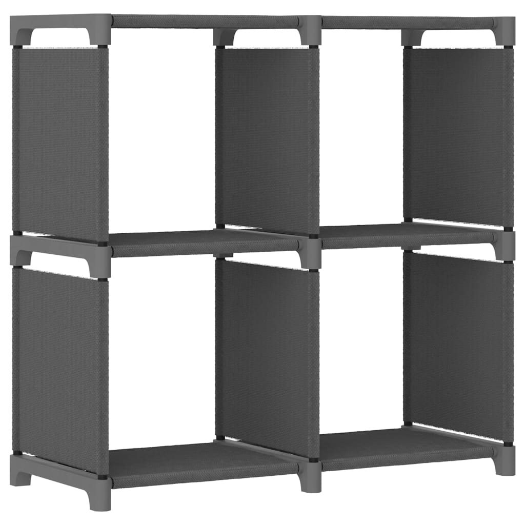 Display shelf, 4 cubes, gray, 69x30x72.5 cm, textile material