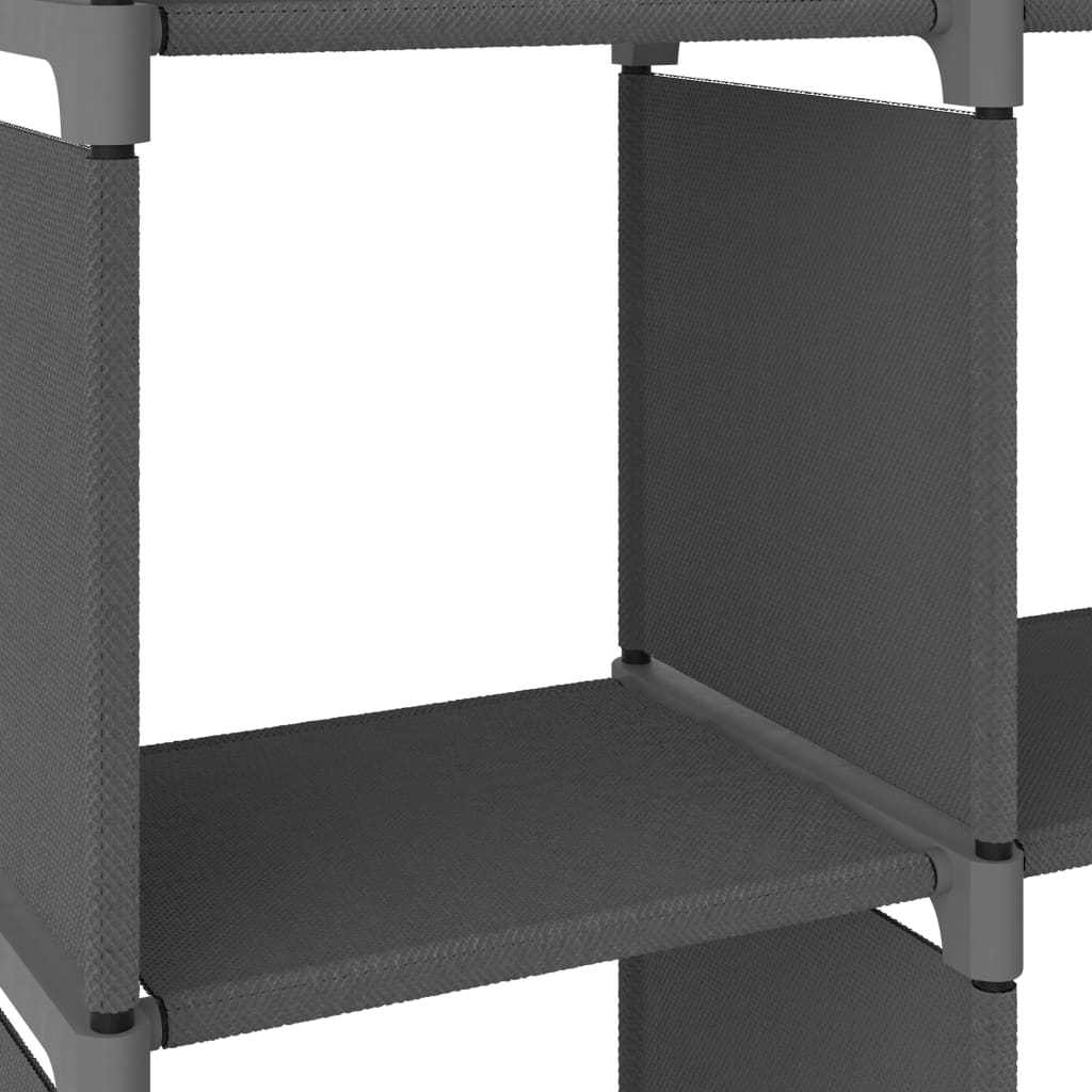 Display shelf, 4 cubes, gray, 69x30x72.5 cm, textile material