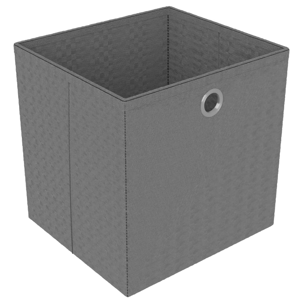 Shelf 4 cubes with boxes, gray, 69x30x72.5 cm, textile material