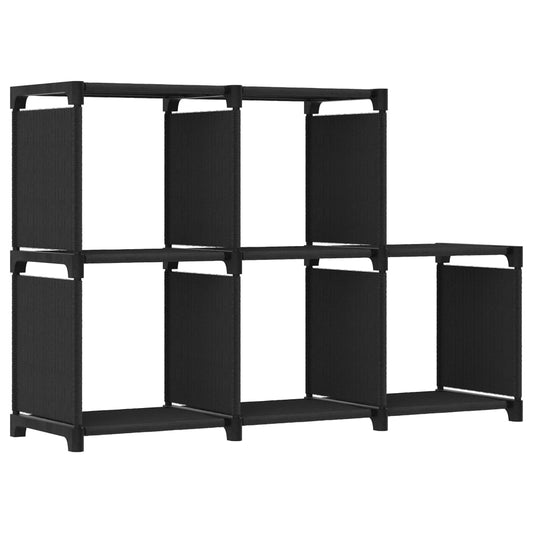 Display shelf, 5 cubes, black, 103x30x72.5 cm, textile material