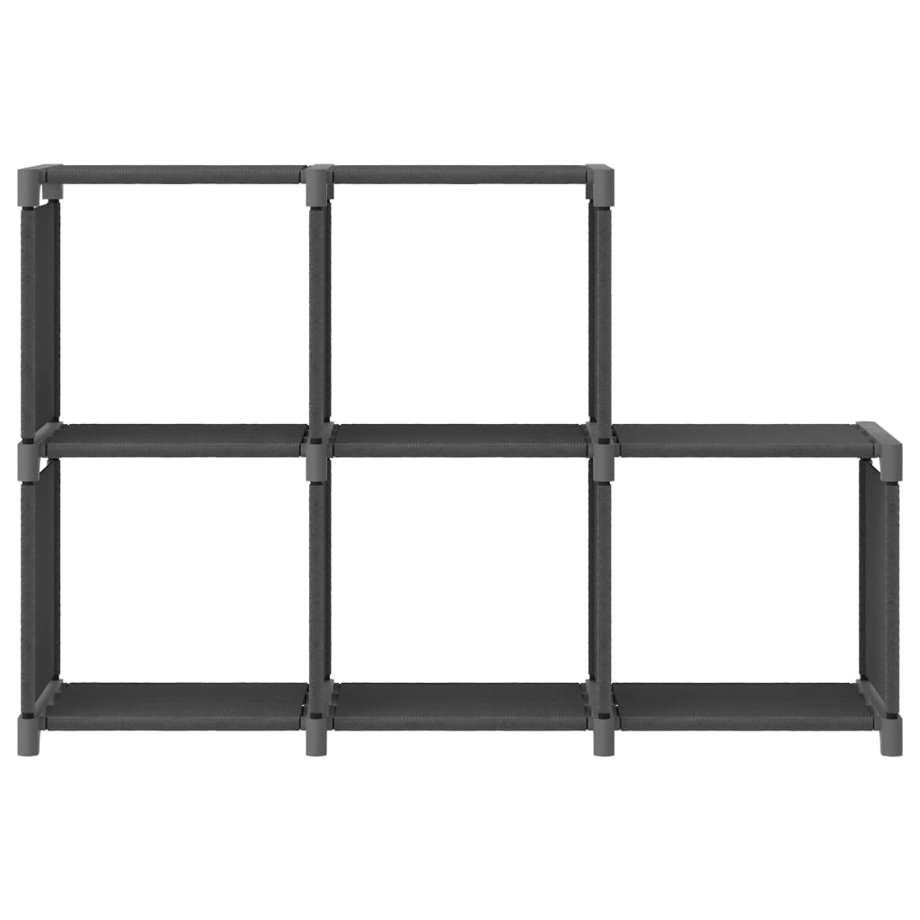 Display shelf, 5 cubes, gray, 103x30x72.5 cm, textile material