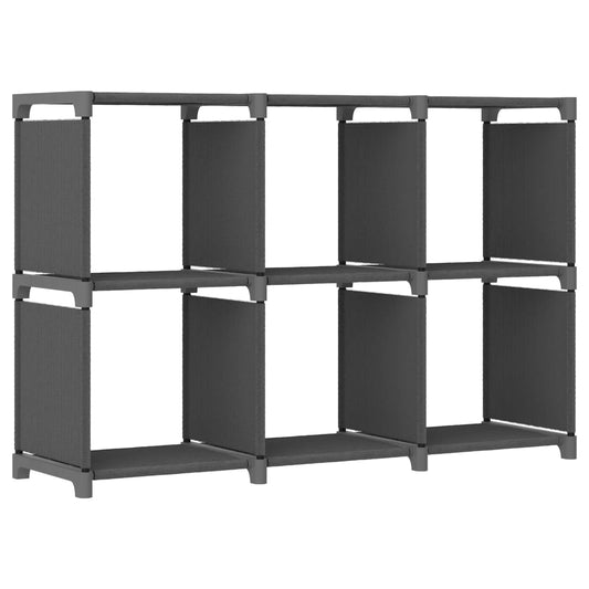 Display shelf 6 cubes gray 103x30x72.5 cm, textile material