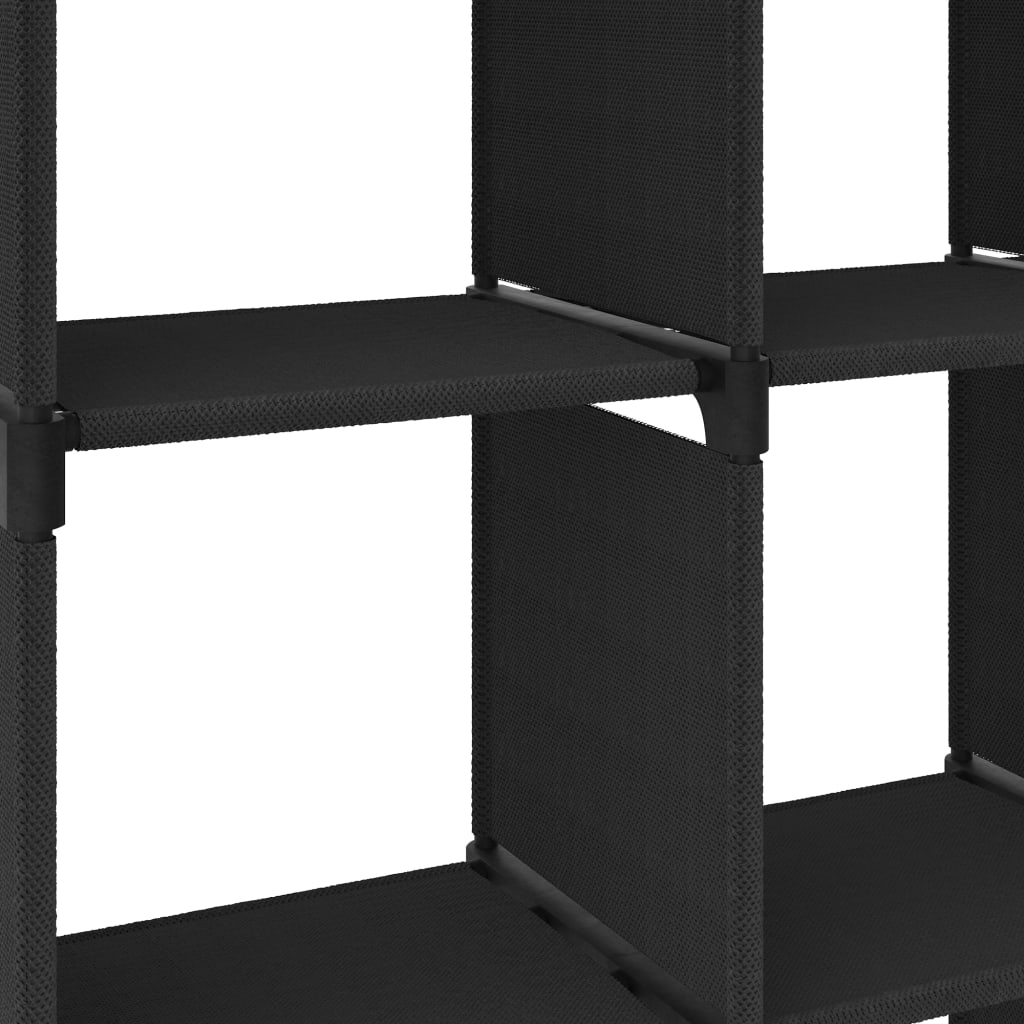 Display shelf 9 cubes black 103x30x107.5 cm, textile material