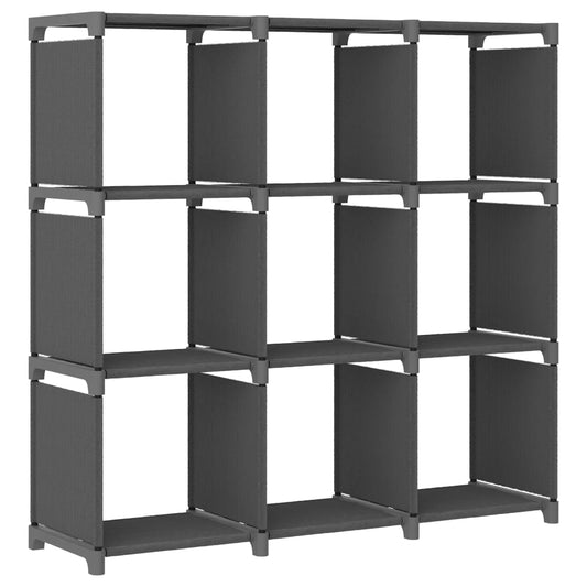 Display shelf 9 cubes gray 103x30x107.5 cm, textile material