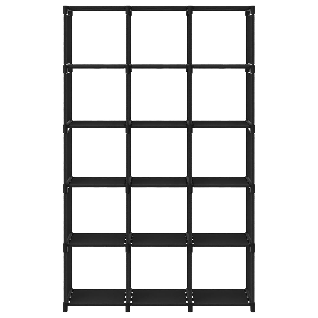 Display shelf, 15 cubes, black, 103x30x175.5 cm, textile