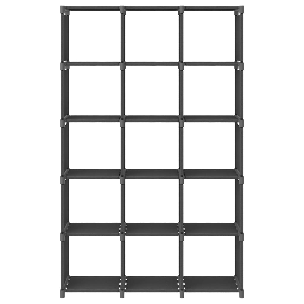 Display shelf, 15 cubes, gray, 103x30x175.5 cm, textile material