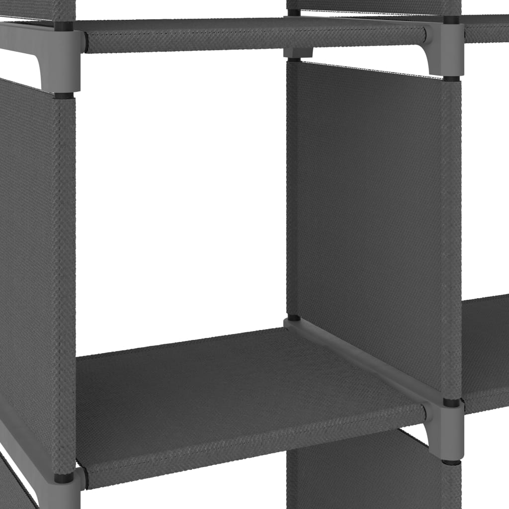 Display shelf, 15 cubes, gray, 103x30x175.5 cm, textile material