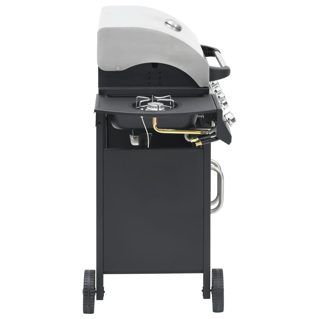 Gas grill 4+1 cooking zone black &amp; silver steel