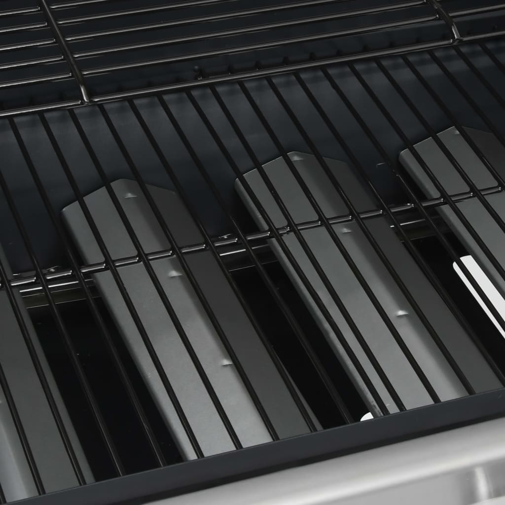 Gas grill 4+1 cooking zone black &amp; silver steel