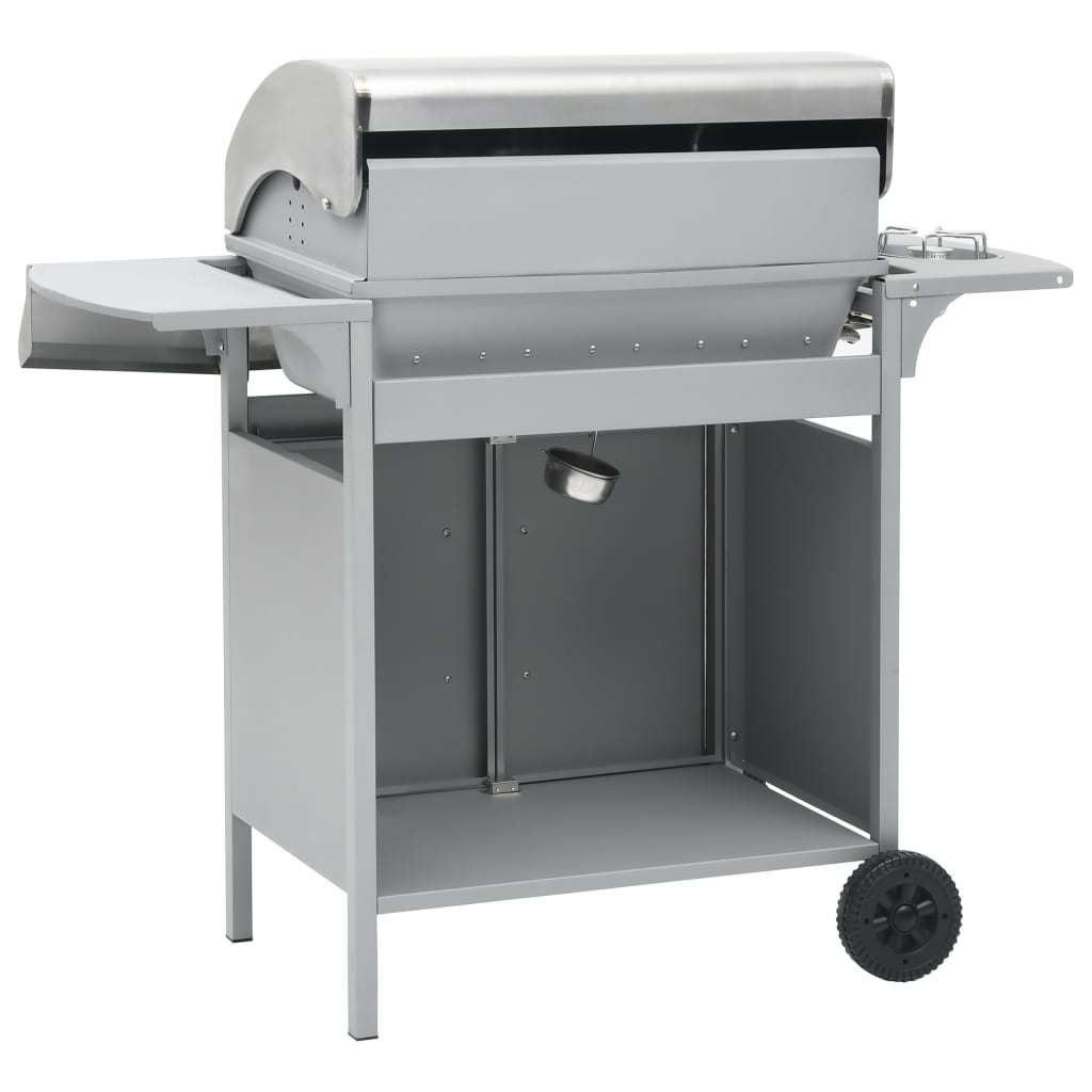 Gas grill, 4+1 cooking zone, silver, stainless steel