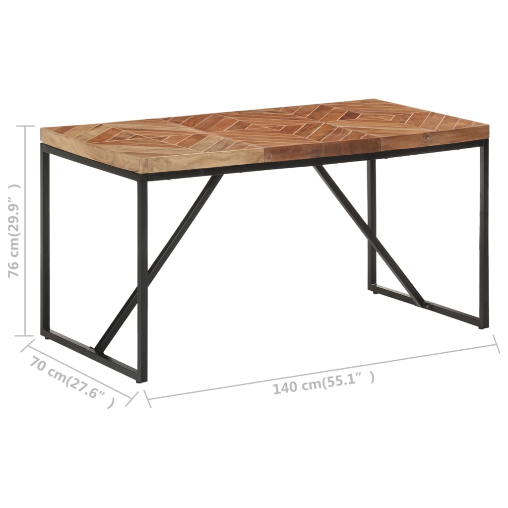 Kitchen table, 140x70x76 cm, solid acacia/mango wood