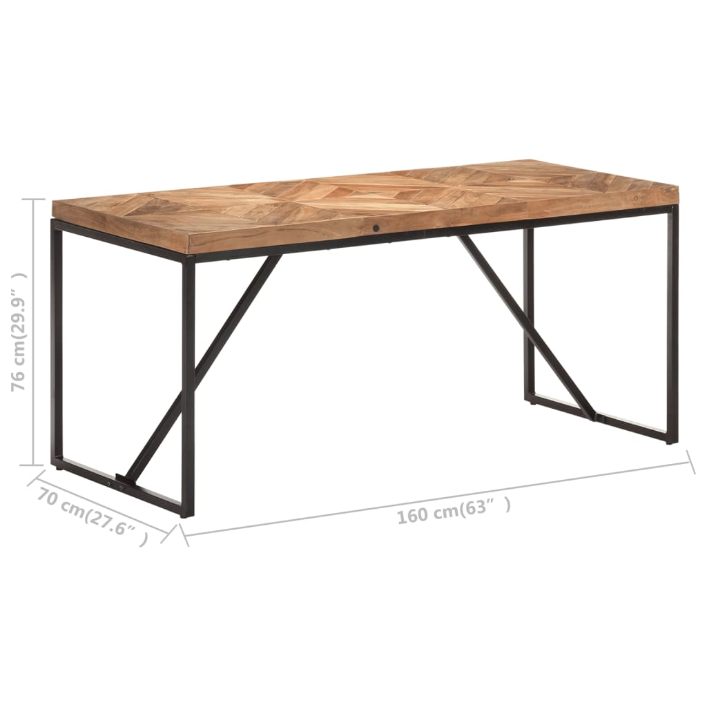 Kitchen table, 160x70x76 cm, solid acacia/mango wood