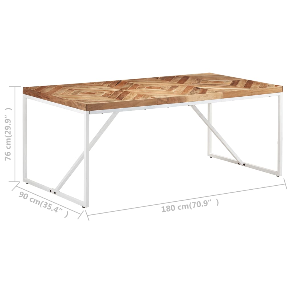 Kitchen table, 180x90x76 cm, solid acacia &amp; mango wood