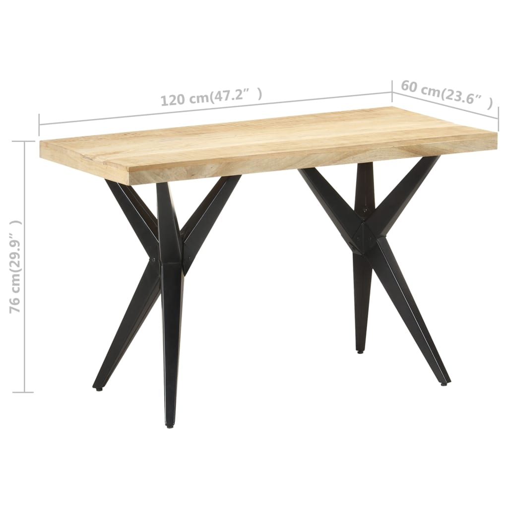 Kitchen table, 120x60x76 cm, solid mango wood