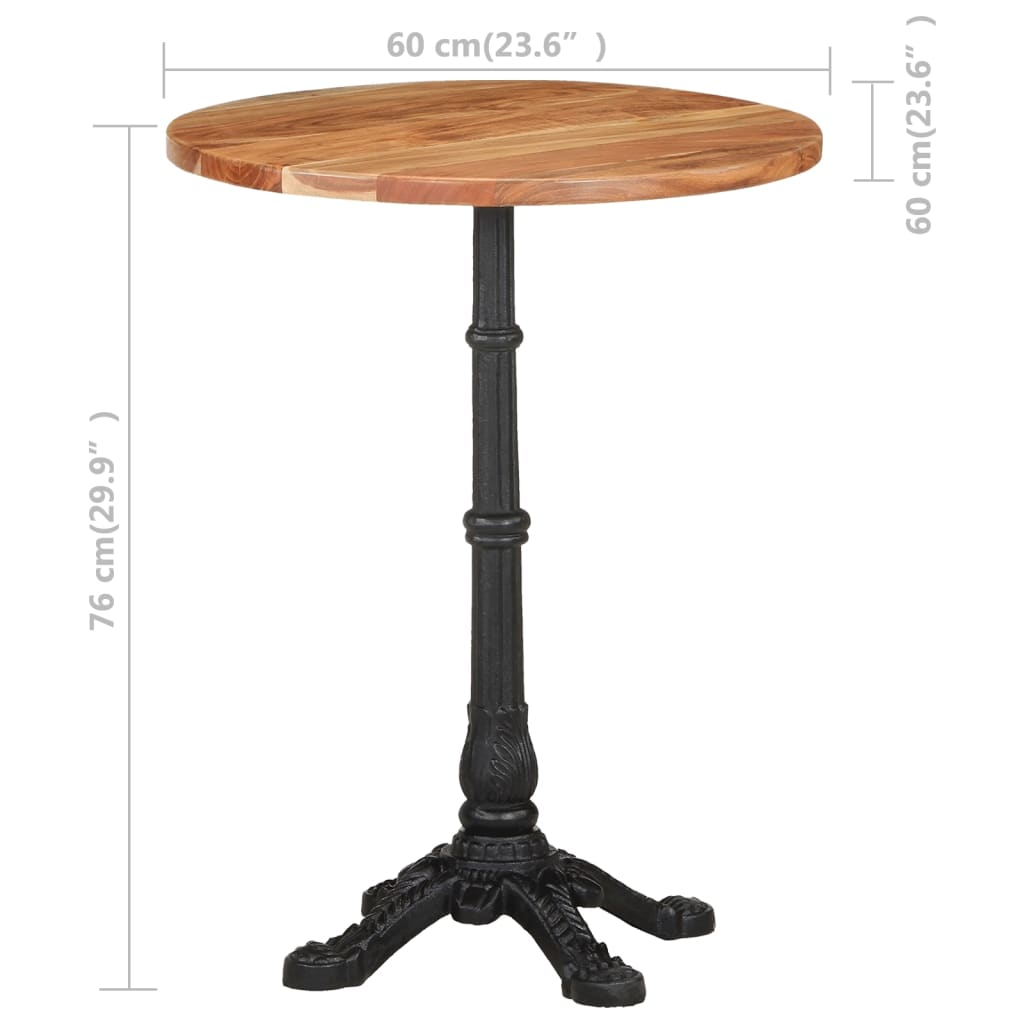 Bistro table, Ø60 x 76 cm, solid acacia wood