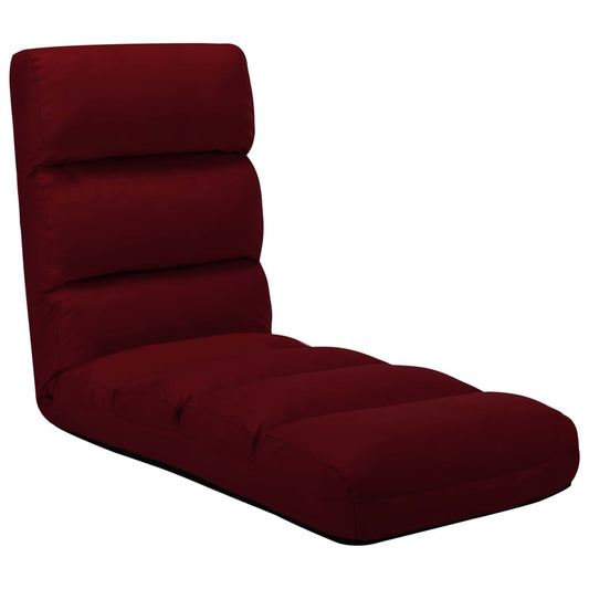 Foldable floor chair, wine red, eco-leather