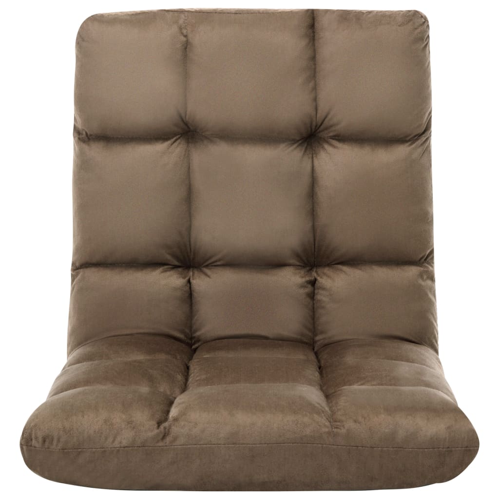 Foldable floor chair, taupe grey, microfiber