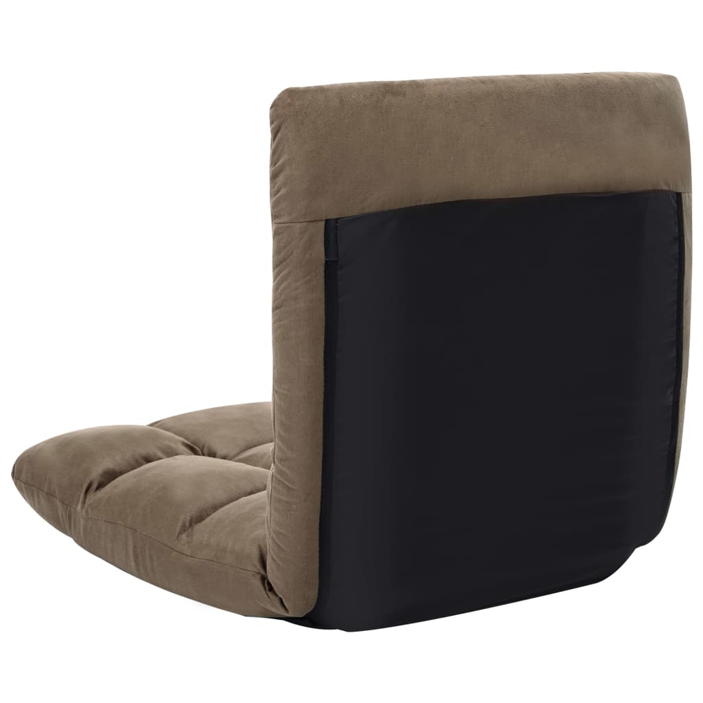 Foldable floor chair, taupe grey, microfiber