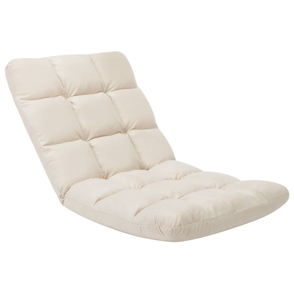 Foldable floor chair, cream, microfiber