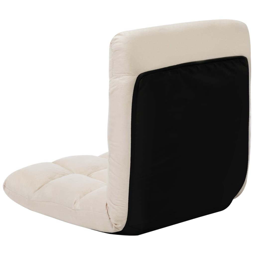 Foldable floor chair, cream, microfiber