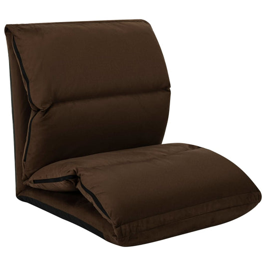 Foldable floor chair, brown, microfiber