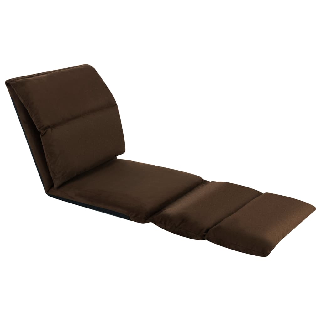 Foldable floor chair, brown, microfiber