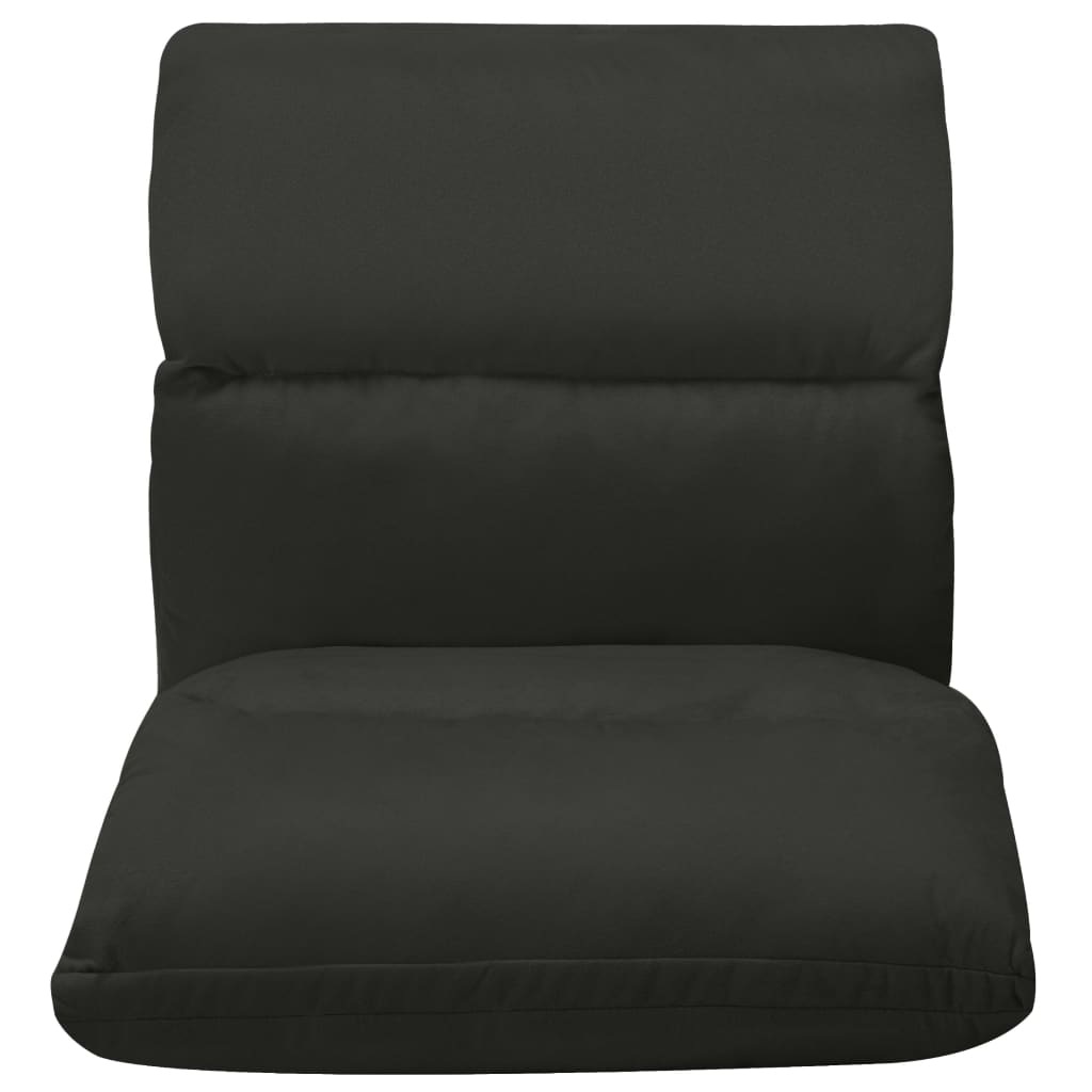 Folding floor chair, black, microfiber