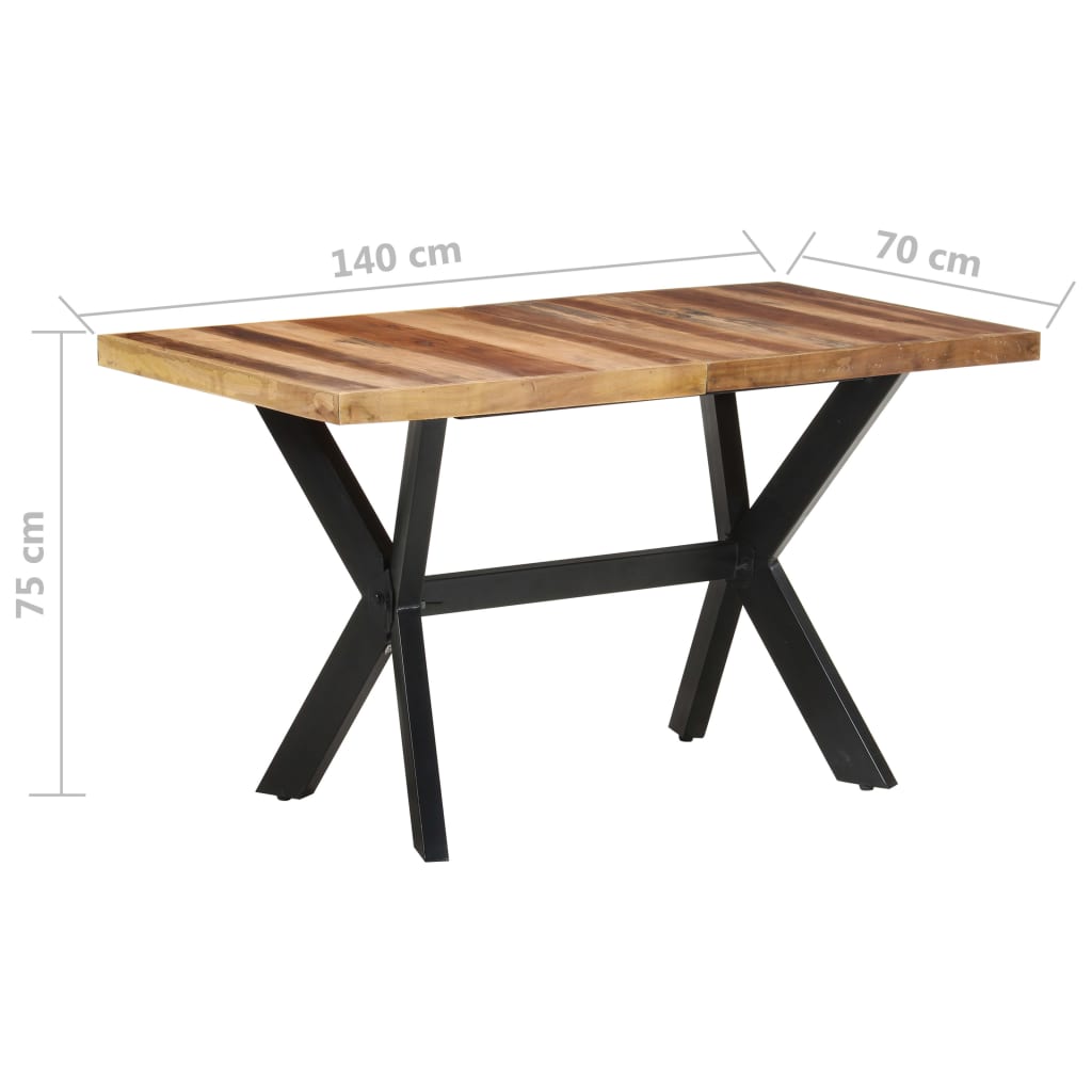 Kitchen table, 140x70x75 cm, solid wood, honey finish