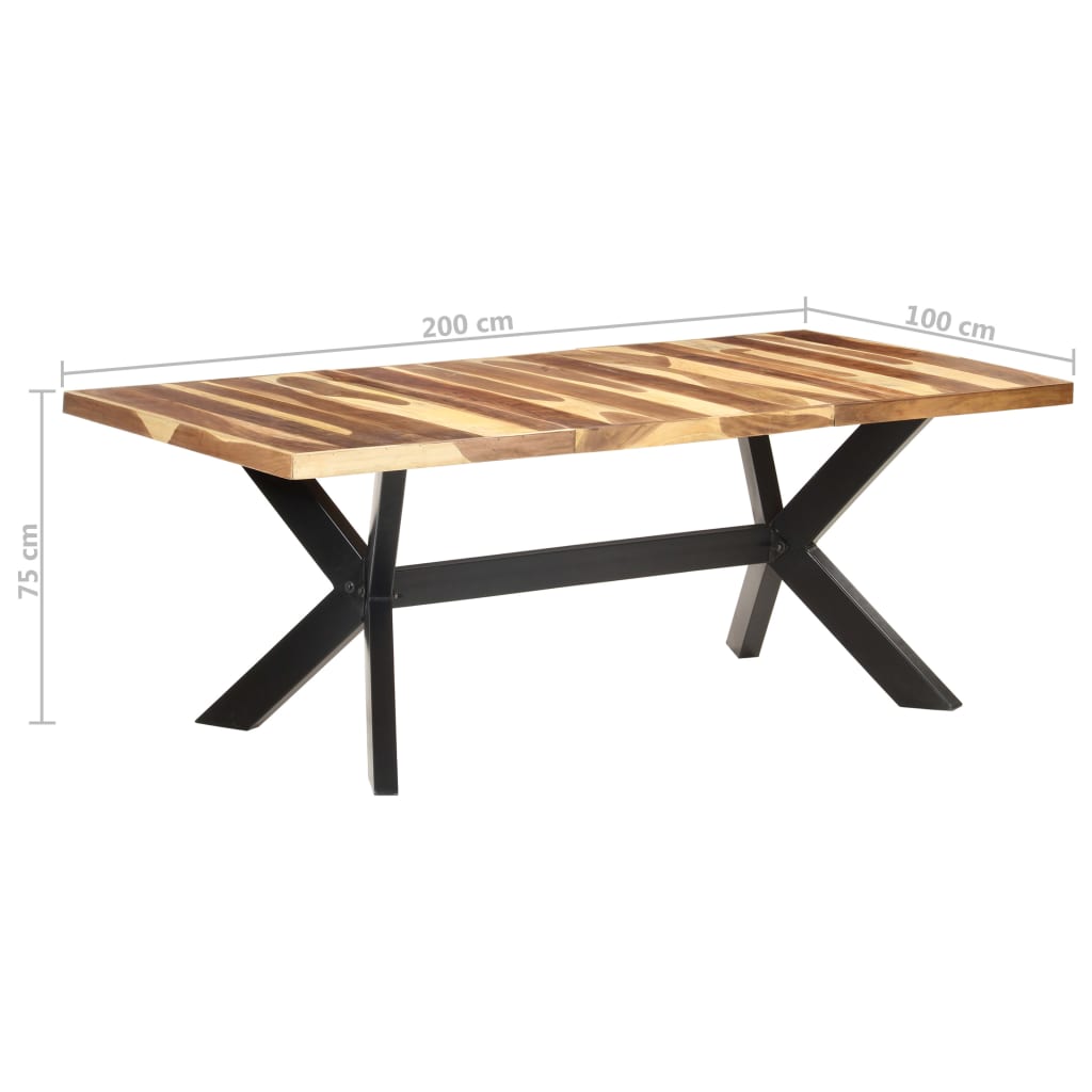 Kitchen table, 200x100x75 cm, solid wood with honey finish