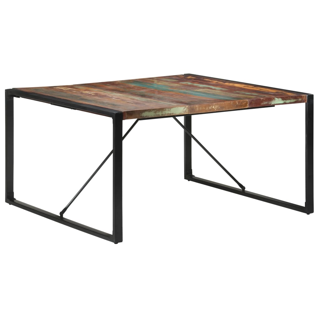 Kitchen table, 140x140x75 cm, solid recycled wood