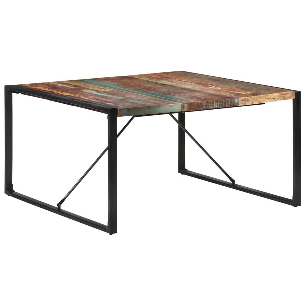 Kitchen table, 140x140x75 cm, solid recycled wood