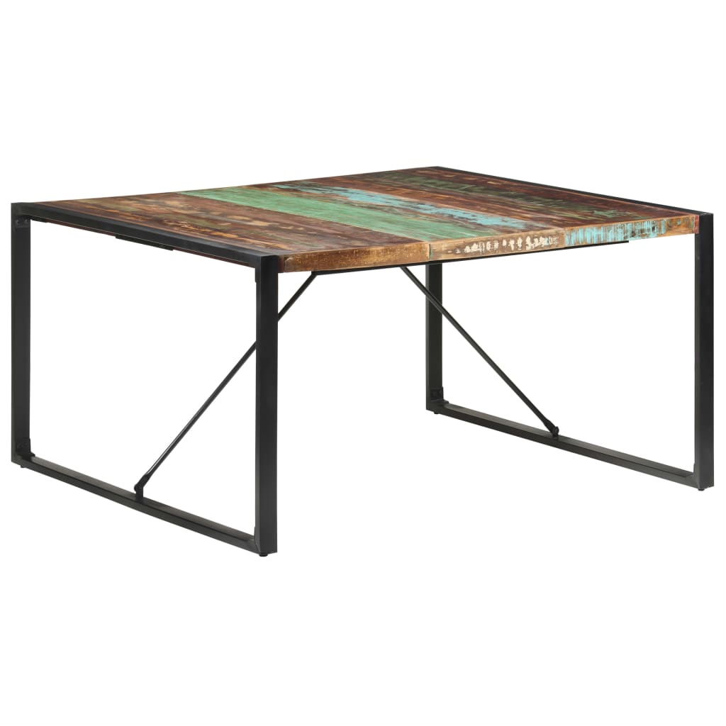 Kitchen table, 140x140x75 cm, solid recycled wood