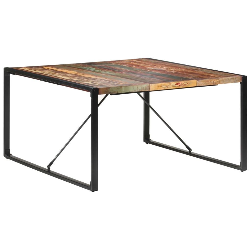 Kitchen table, 140x140x75 cm, solid recycled wood