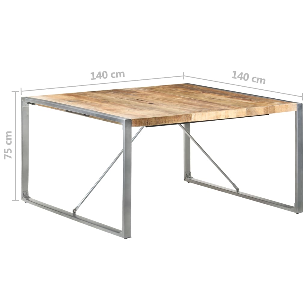 Kitchen table, 140x140x75 cm, unfinished mango wood