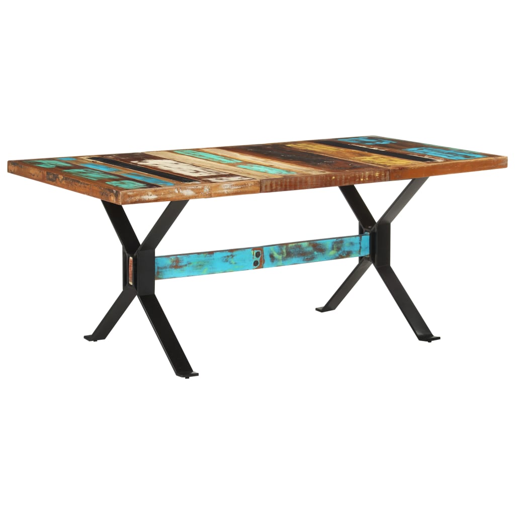 Kitchen table, 180 x 90 x 76 cm, solid recycled wood