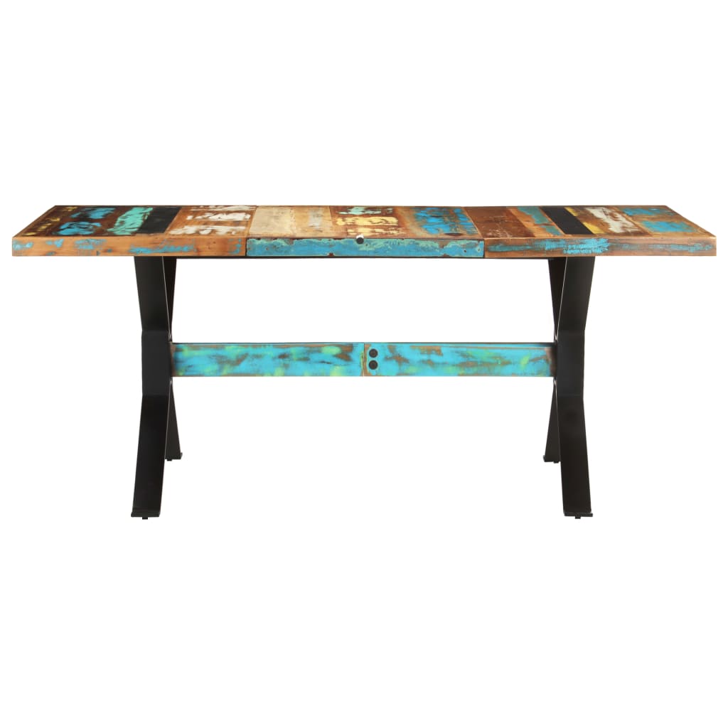 Kitchen table, 180 x 90 x 76 cm, solid recycled wood