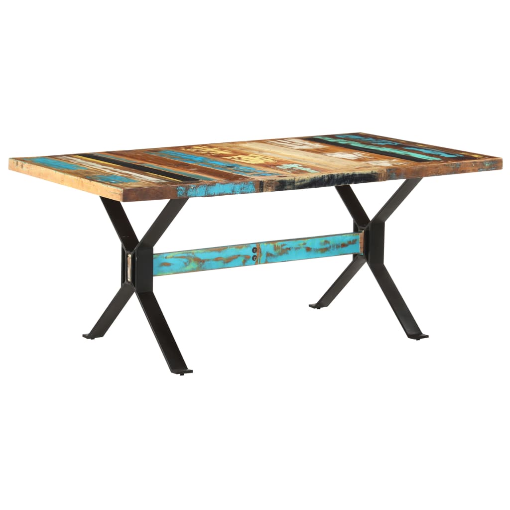 Kitchen table, 180 x 90 x 76 cm, solid recycled wood