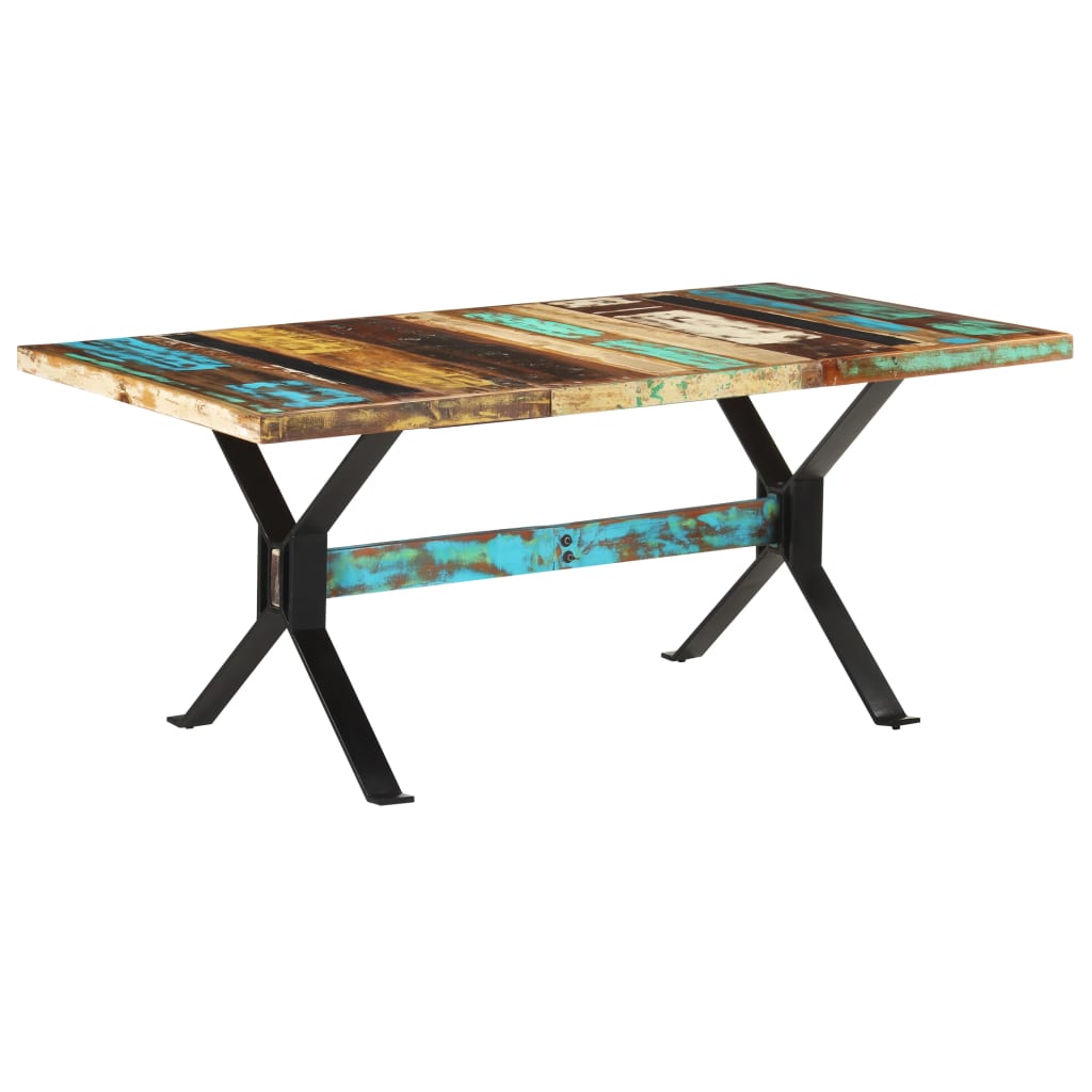 Kitchen table, 180 x 90 x 76 cm, solid recycled wood